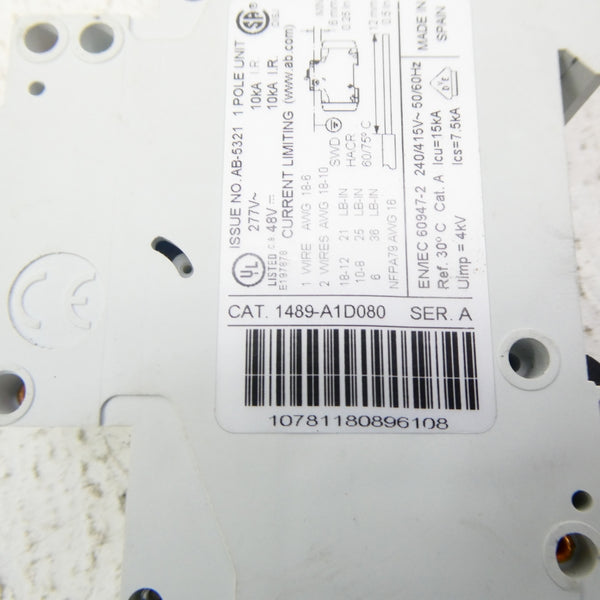 ALLEN BRADLEY 1489-A1D080 SER. A 277V 8A NSNP