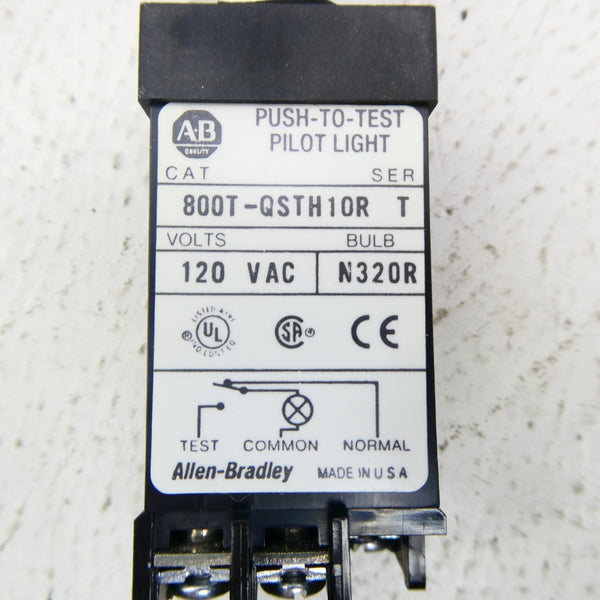 ALLEN BRADLEY 800T-QSTH10R SER. T 120VAC (WH) NSMP