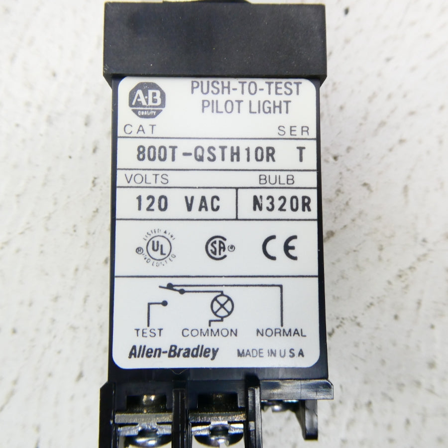 ALLEN BRADLEY 800T-QSTH10R SER. T 120VAC (WH) NSMP