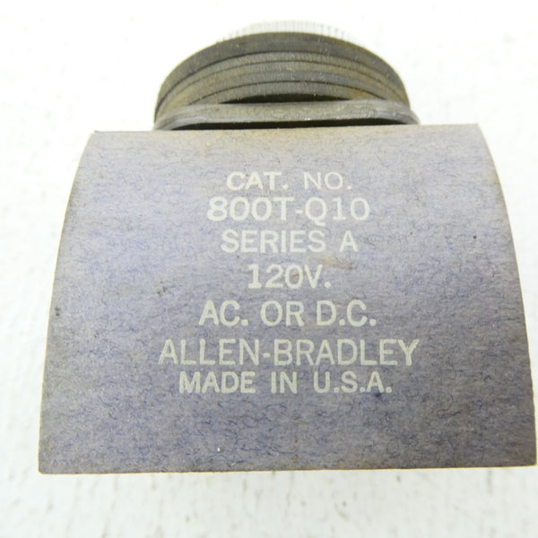 ALLEN BRADLEY 800T-Q10 SER. A 120V (BK/YL) NSMP