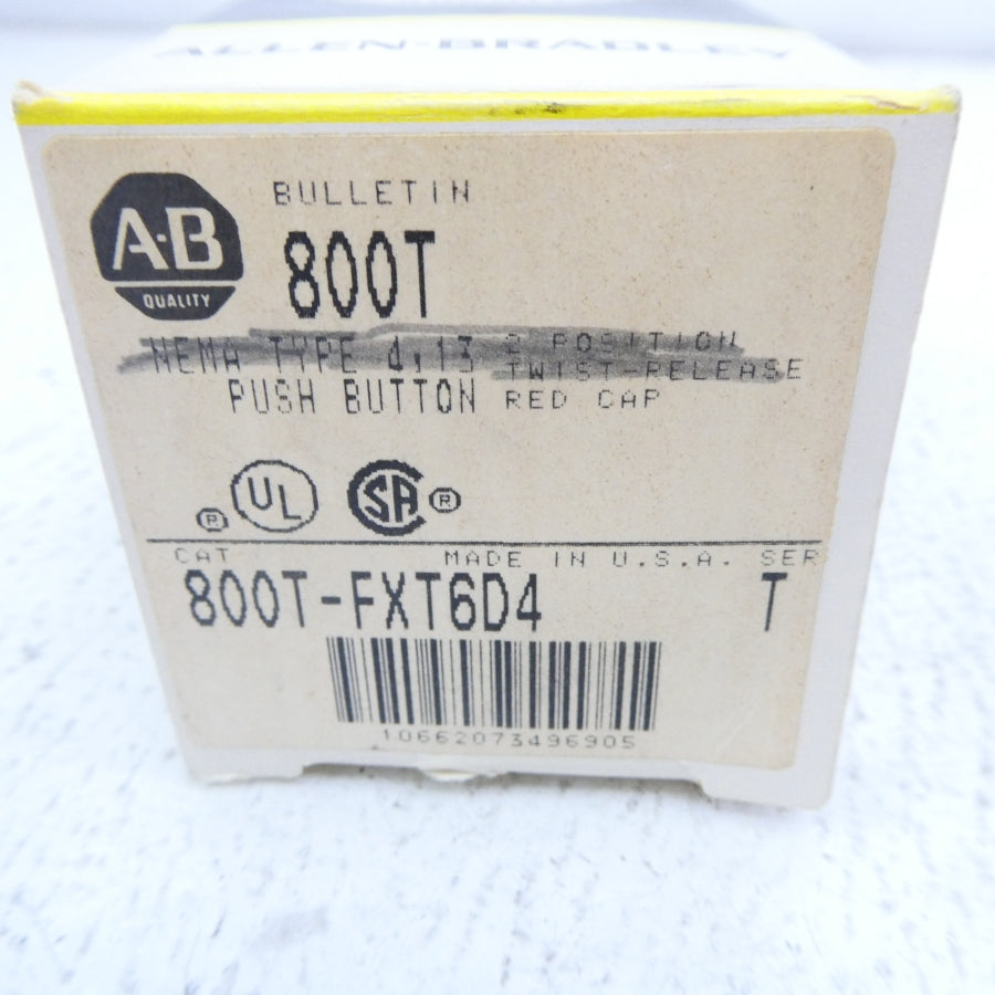 ALLEN BRADLEY 800T-FXT6D4 SER. T (BK/YL) NSMP