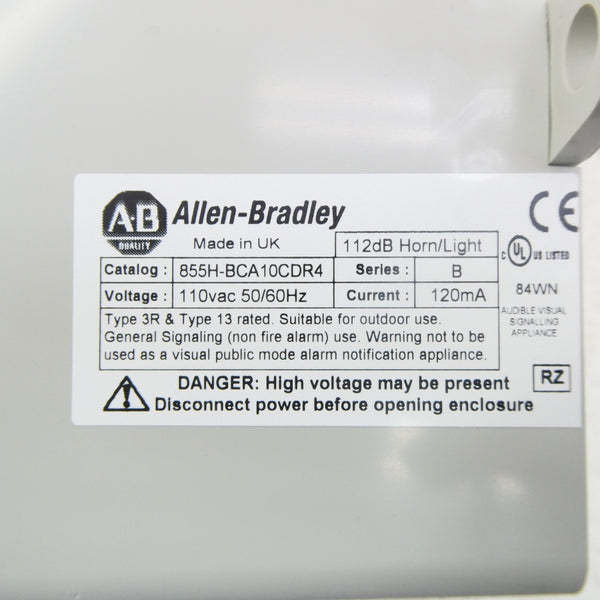 ALLEN BRADLEY 855H-BCA10CDR4 SER. B 110VAC (BR/WH) NSMP