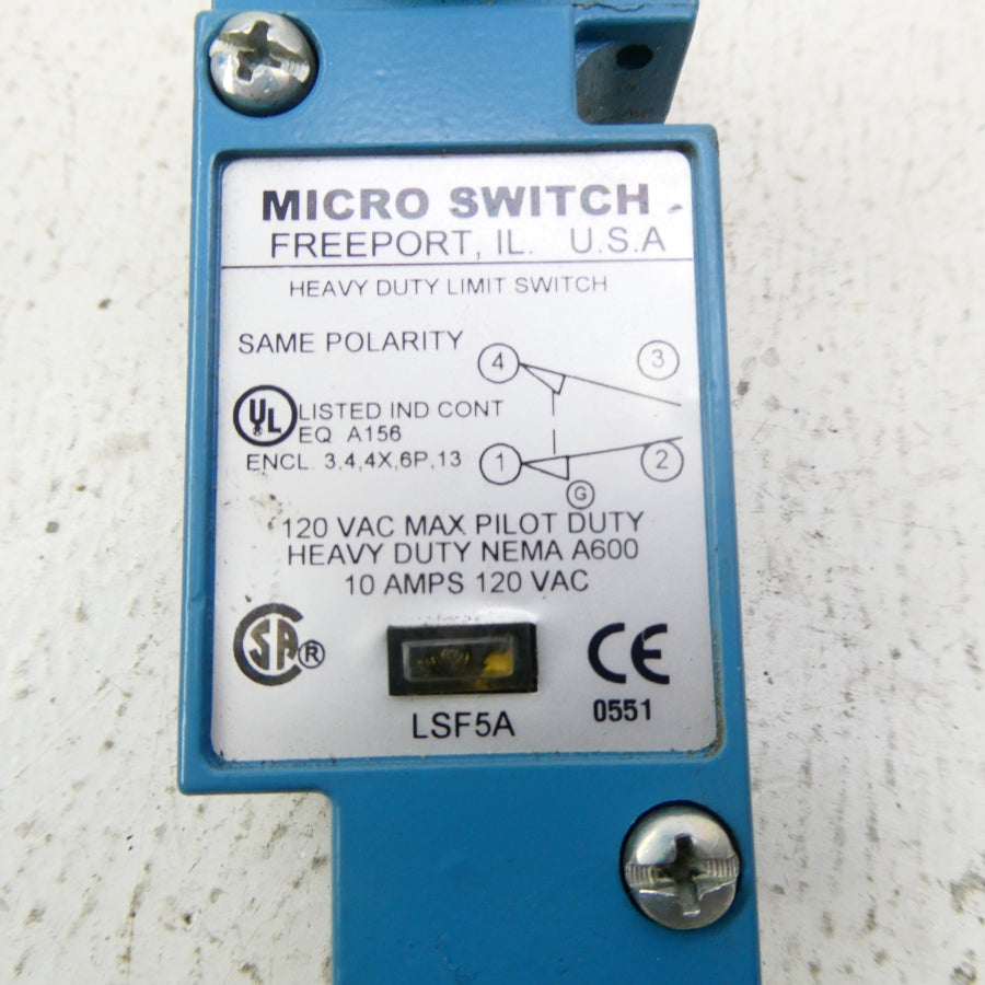 MICRO SWITCH LSF5A 120VAC 10A (AS PICTURED) NSNP