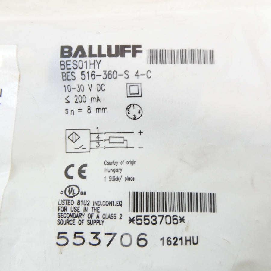 BALLUFF BES516-360-S4-C BES01HY 10-30VDC NSMP