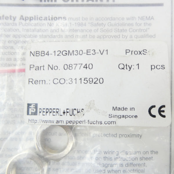 PEPPERL+FUCHS NBB4-12GM30-E3-V1 087740 NSMP
