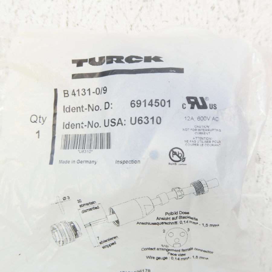 TURCK B4131-0/9 U6310 600VAC 12A NSMP