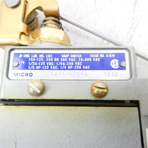 MICRO SWITCH BZE6-2RQ62 600VAC 2A (GREY) NSNP