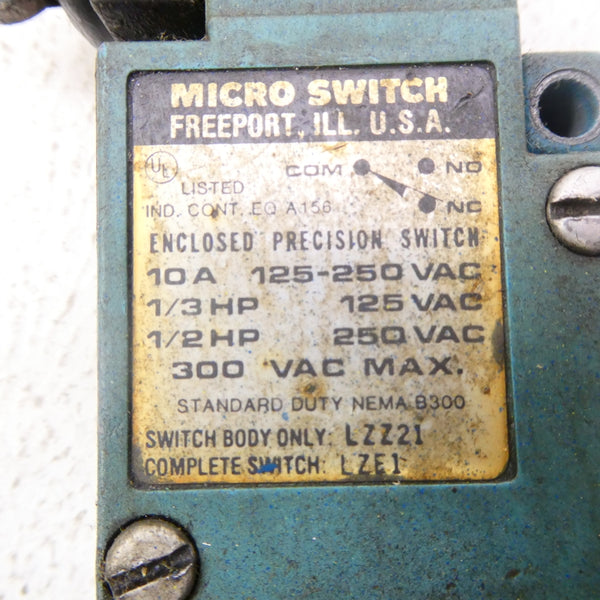 MICRO SWITCH LZE1 125-250VAC 10A (AS PICTURED) NSNP