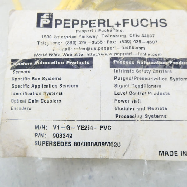 PEPPERL+FUCHS V1-G-YE2M-PVC 903349 NSMP