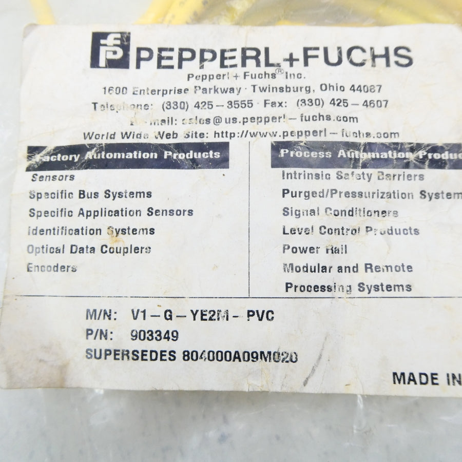 PEPPERL+FUCHS V1-G-YE2M-PVC 903349 NSMP