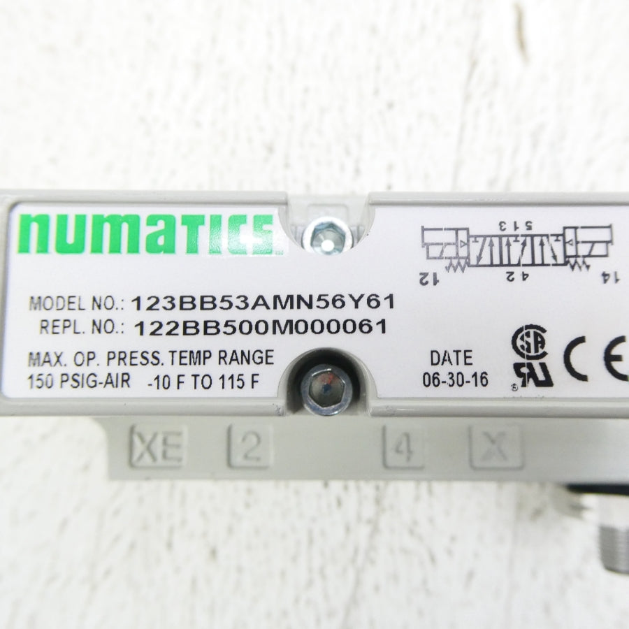 NUMATICS 123BB53AMN56Y61 150PSI NSNP