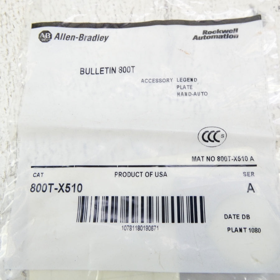 ALLEN BRADLEY 800T-X510 SER. A NSMP