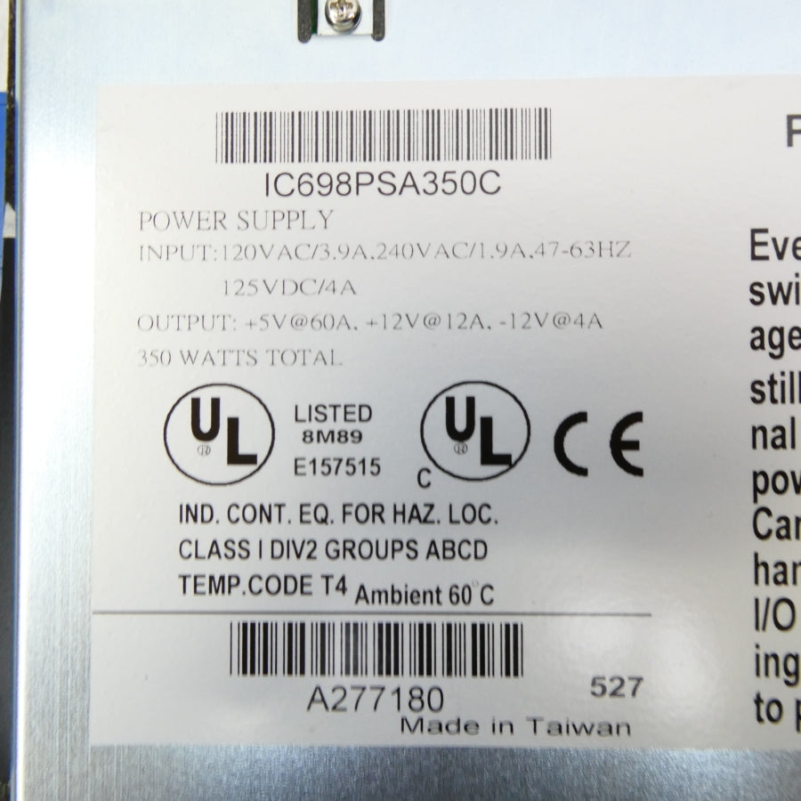 GE FANUC IC698PSA350C 120/240VAC 1.9/3.9A UNMP