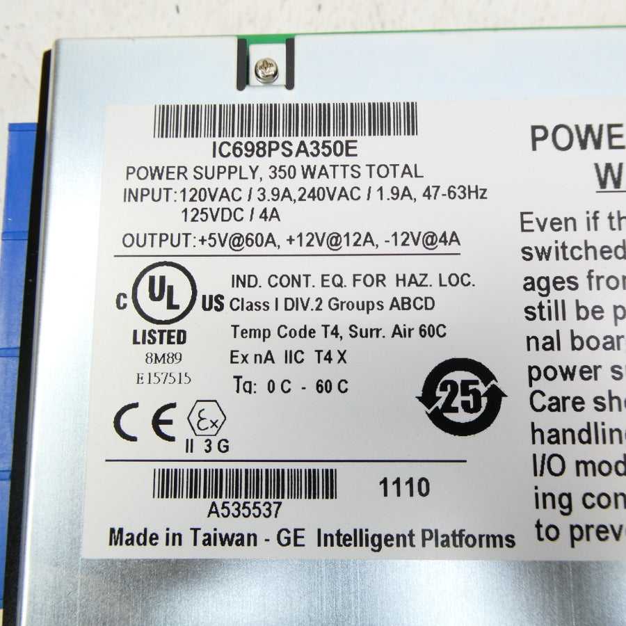 GE FANUC IC698PSA350E 120/240VAC 1.9/3.9A UNMP