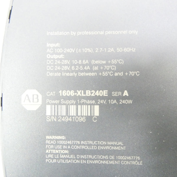 ALLEN BRADLEY 1606-XLB240E SER. A 100-240VAC 2.7-1.2A NSMP