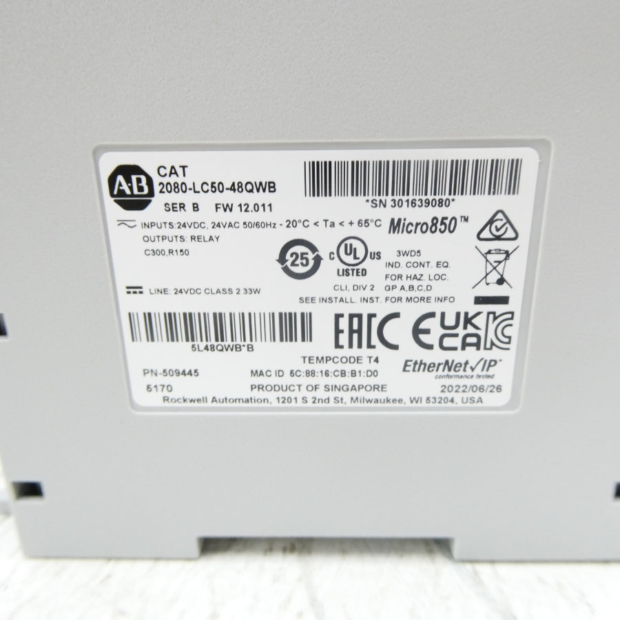 INDUSTRIAL SPARE PART 2080-LC50-48QWB SER. B F/W 12.011 24VDC/AC NSMP