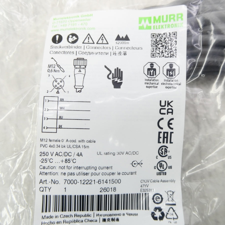 MURR ELEKTRONIK 7000-12221-6141500 250VAC/DC 4A NSMP