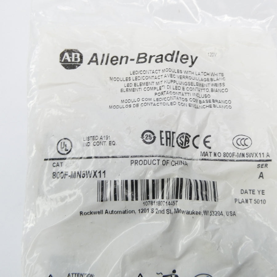 ALLEN BRADLEY 800F-MN5WX11 SER. A NSMP