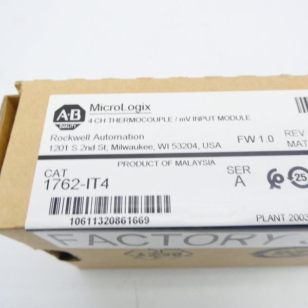 ALLEN BRADLEY 1762-IT4 SER. A F/W 1.0 DATE: 2021 REV. E NSFS