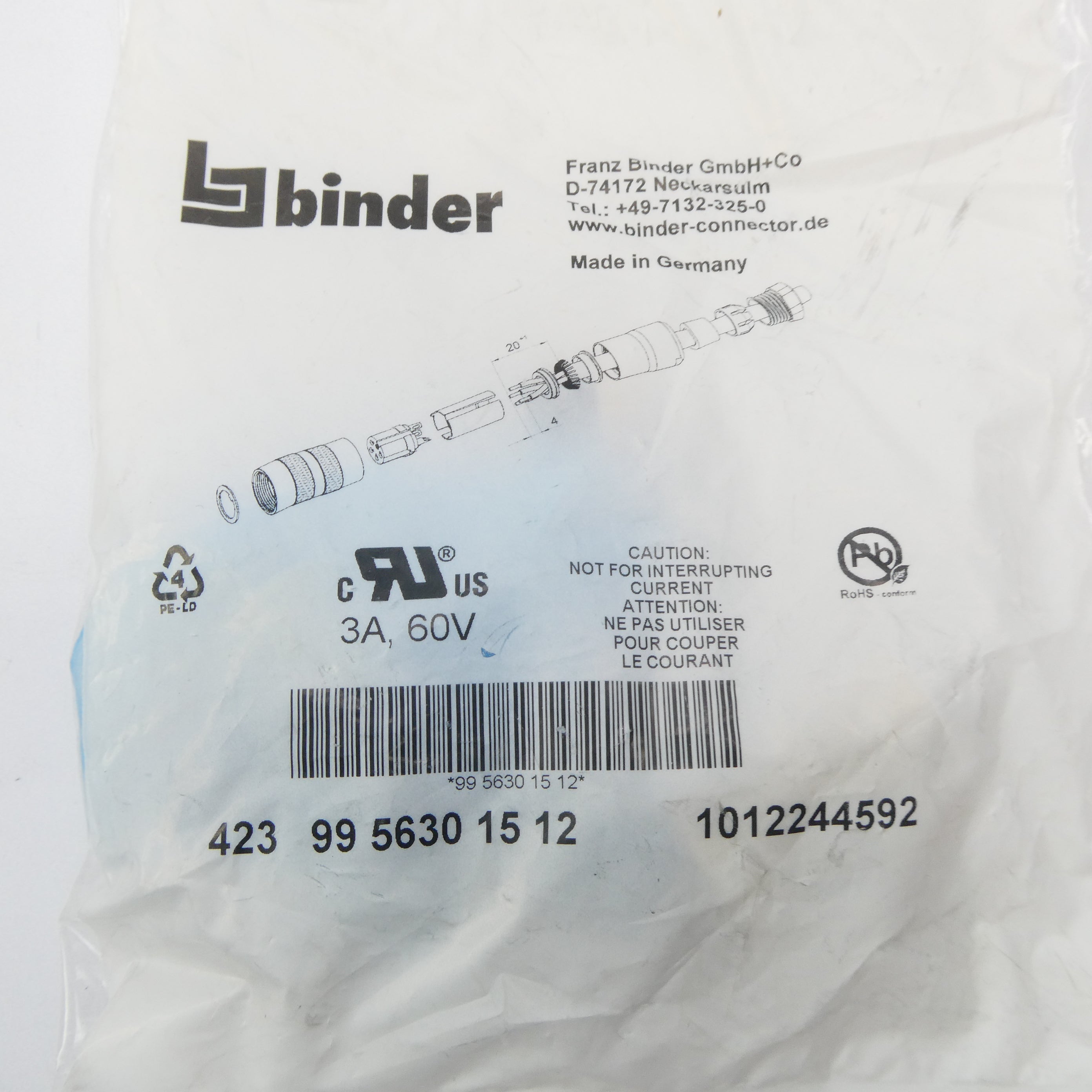 BINDER 4239956301512 60V 3A NSMP