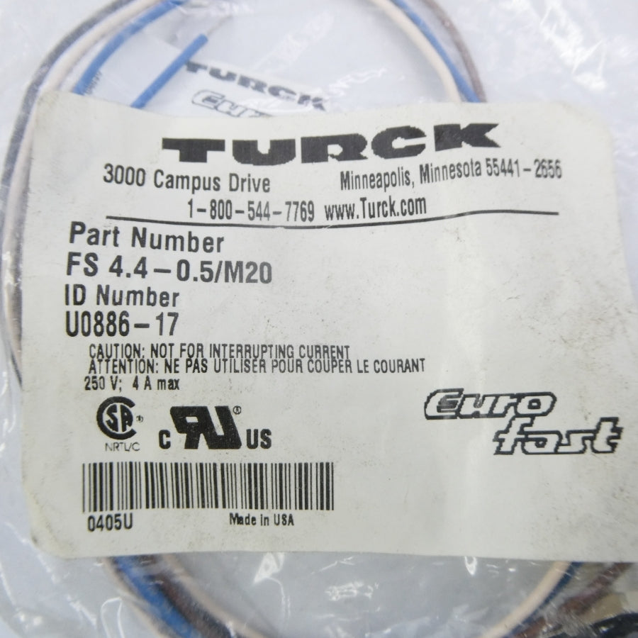 TURCK FS4.4-0.5/M20 U0886-17 250V 4A NSMP