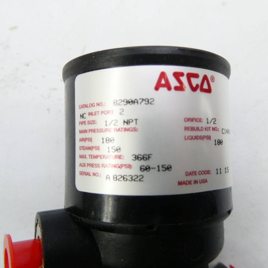 ASCO 8290A792 180PSI 1/2" NSMP