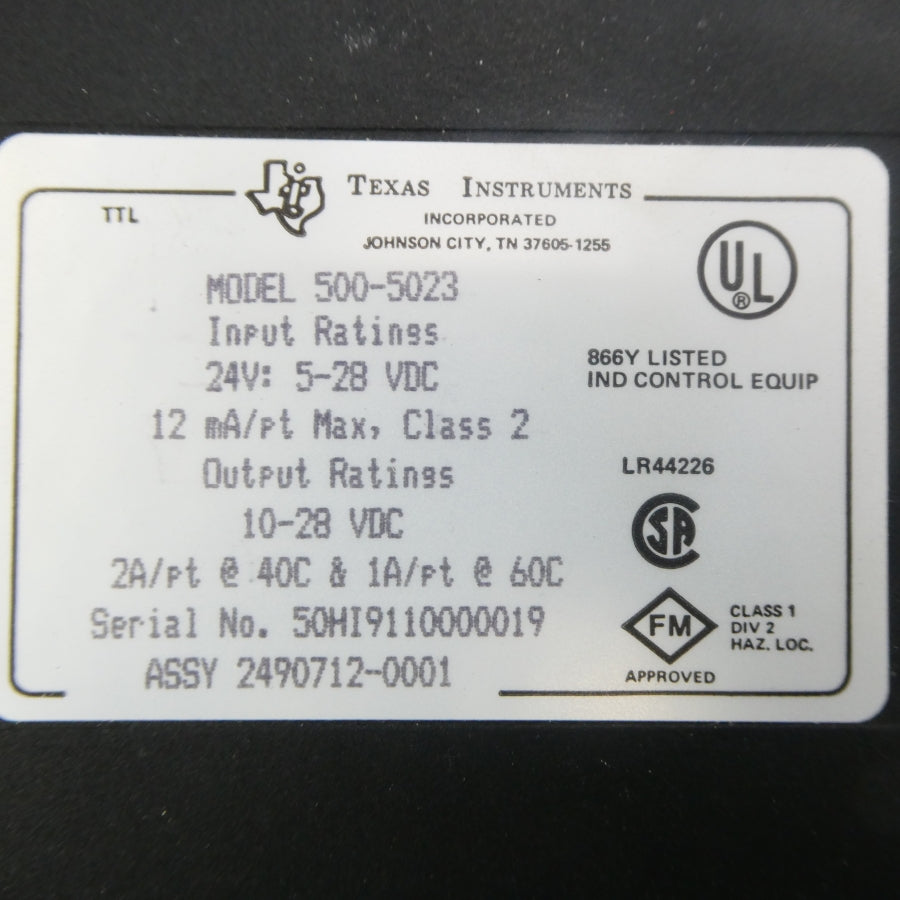TEXAS INSTRUMENTS 500-5023 5-28VDC UNMP