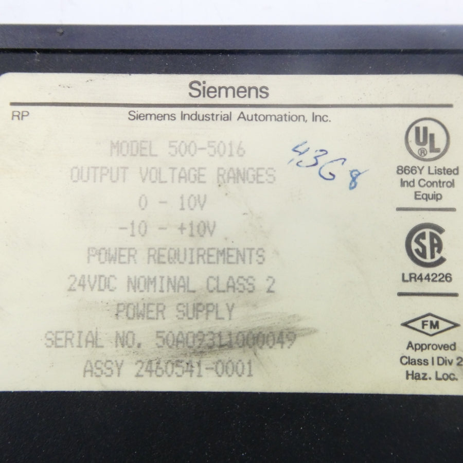 SIEMENS 500-5016 24VDC UNMP