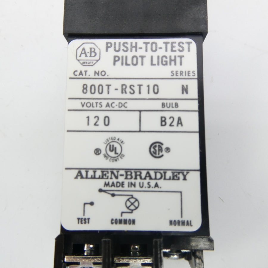 ALLEN BRADLEY 800T-RST10A SER. N 120VAC/DC (WH) NSMP