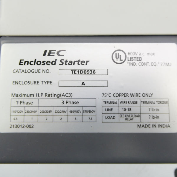 IEC TE1D0936 600VAC NSMP