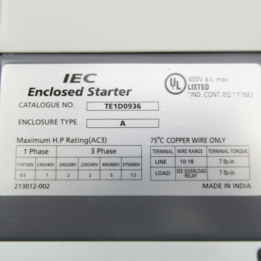 IEC TE1D0936 600VAC NSMP