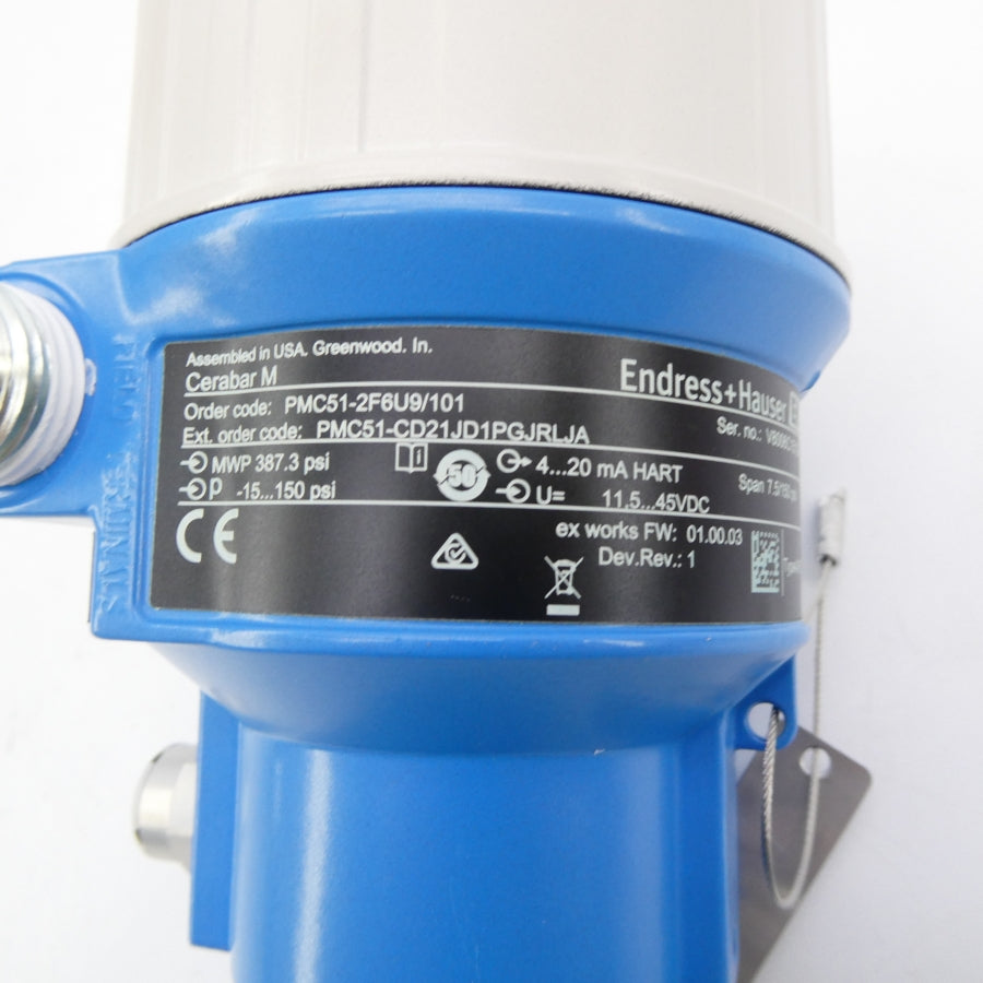 ENDRESS+HAUSER PMC51-CD21JD1PGJRLJA 11.5-45VDC 15-150PSI NSMP