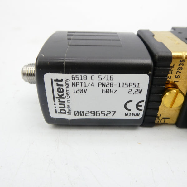 BURKERT 6518-C-5/16-NPT1/4 00296527 120V 28-115PSI NSNP