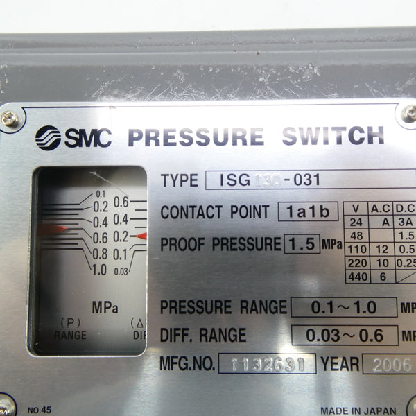SMC ISG130-031 440V 6A 0.1-1.0MPA NSNP