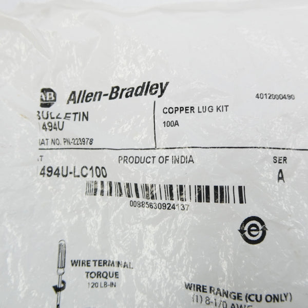 ALLEN BRADLEY 494U-LC100 SER. A 100A NSMP
