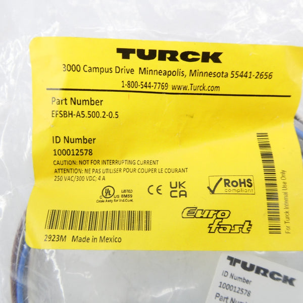 TURCK EFSBH-A5.500.2-0.5 100012578 300VDC 4A NSMP