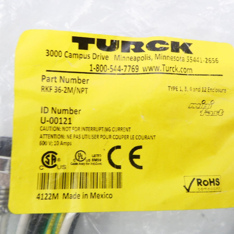 TURCK RKF36-2M/NPT U-00121 600V 10A NSMP