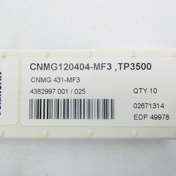 SECO CNMG120404-MF3.TP3500 (PKG OF 10) NSMP