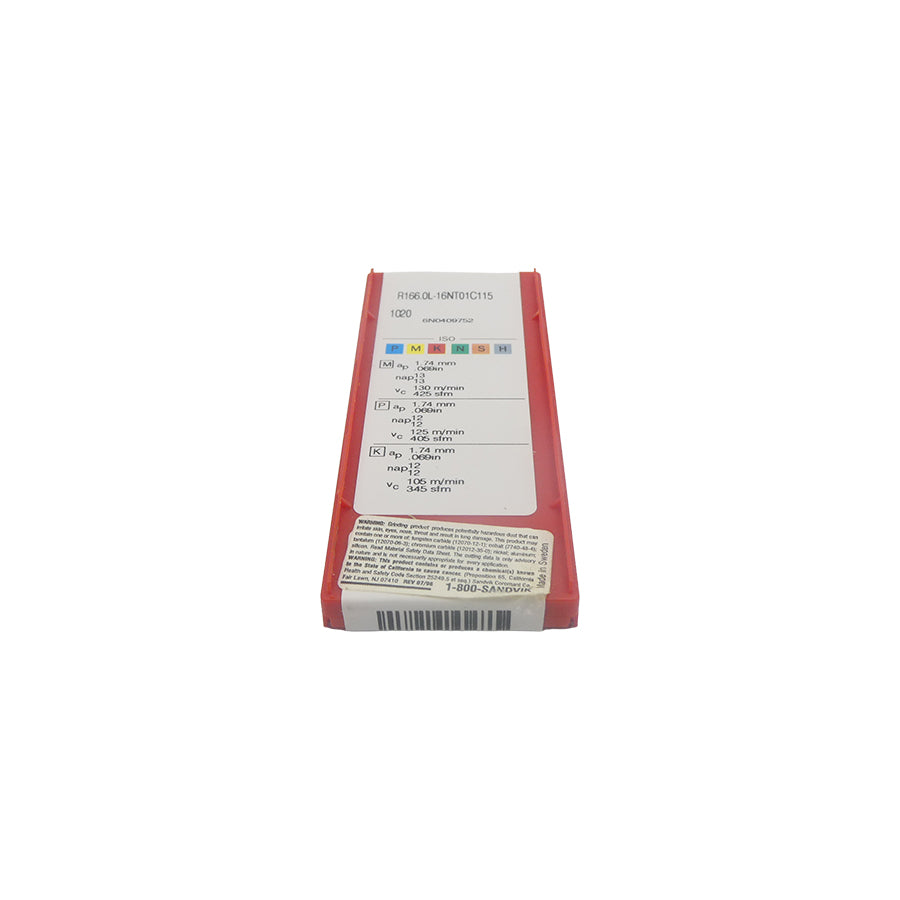 SANDVIK R166.0L-16NT01C115 (PKG OF 10) NSFS