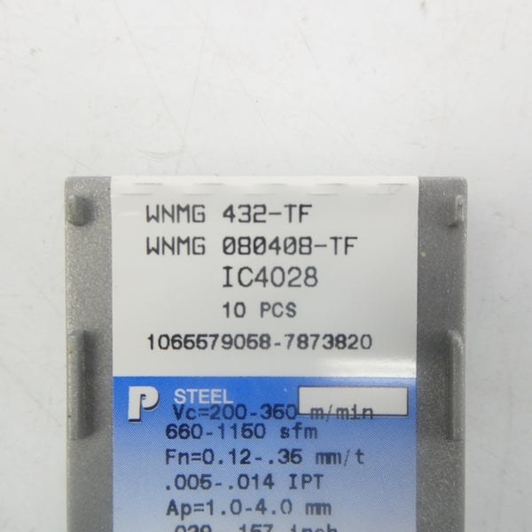 ISCAR WNMG432-TF WNMG080408-TF IC4028 (PKG OF 10) NSFS