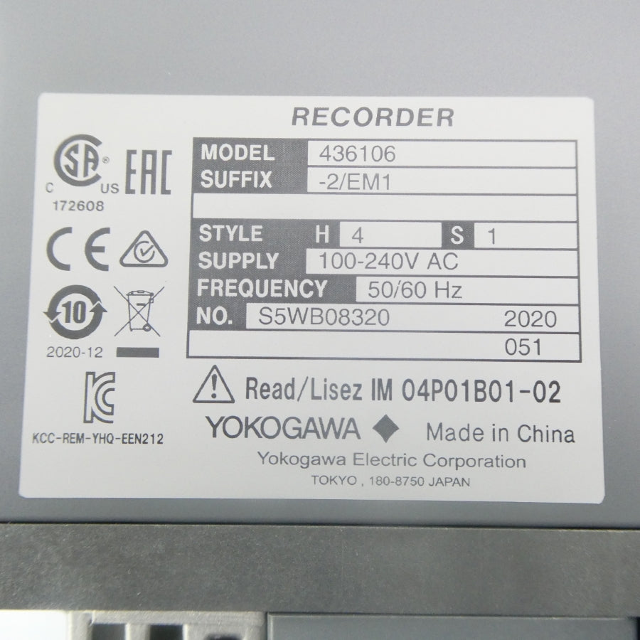 YOKOGAWA 436106-2/EM1H4S1 100-240VAC NSNP