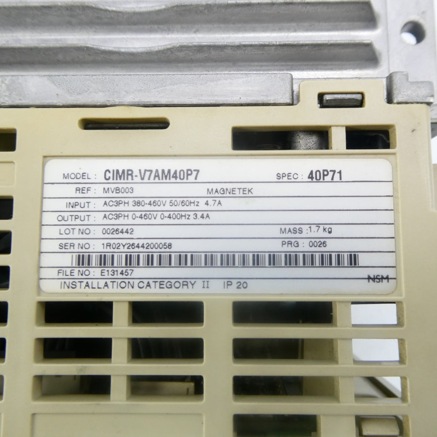 YASKAWA CIMR-V7AM40P7 380-460V 4.7A UNMP