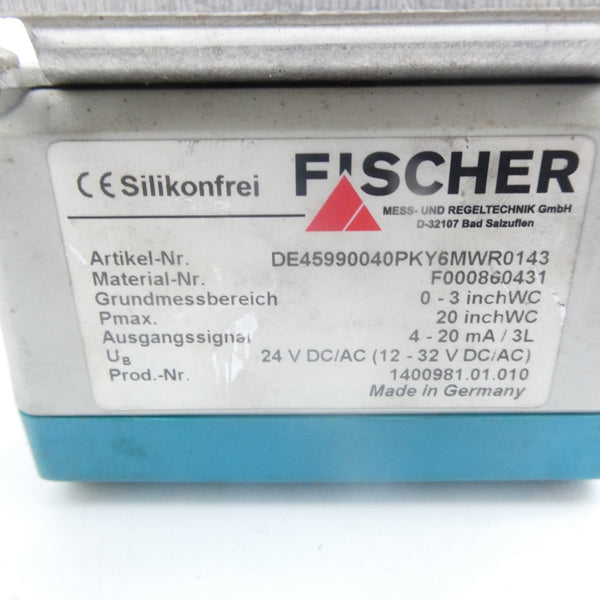 FISCHER DE45990040PKY6MWR0143 24VDC/AC 0-3INWC NSNP