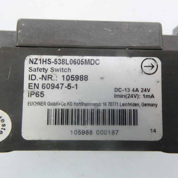 EUCHNER NZ1HS-538L0605MDC 105988 24VDC 4A (AS PICTURED1) NSNP