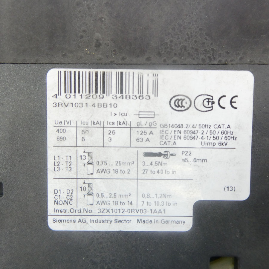 SIEMENS 3RV1031-4BB10 690V 14-20A NSMP
