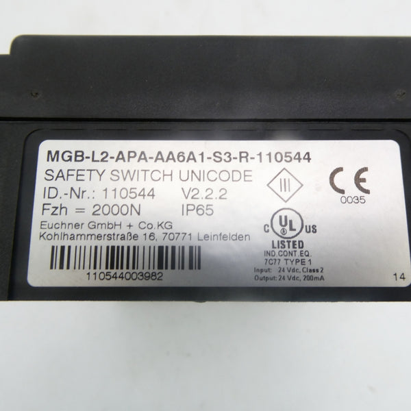 EUCHNER MGB-L2-APA-AA6A1-S3-R-110544 110544 NSMP