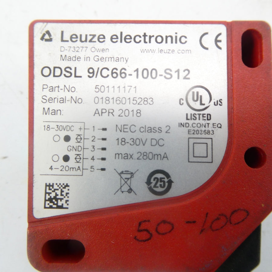 LEUZE ELECTRIC ODSL9/C66-100-S12 50111171 18-30VDC NSNP