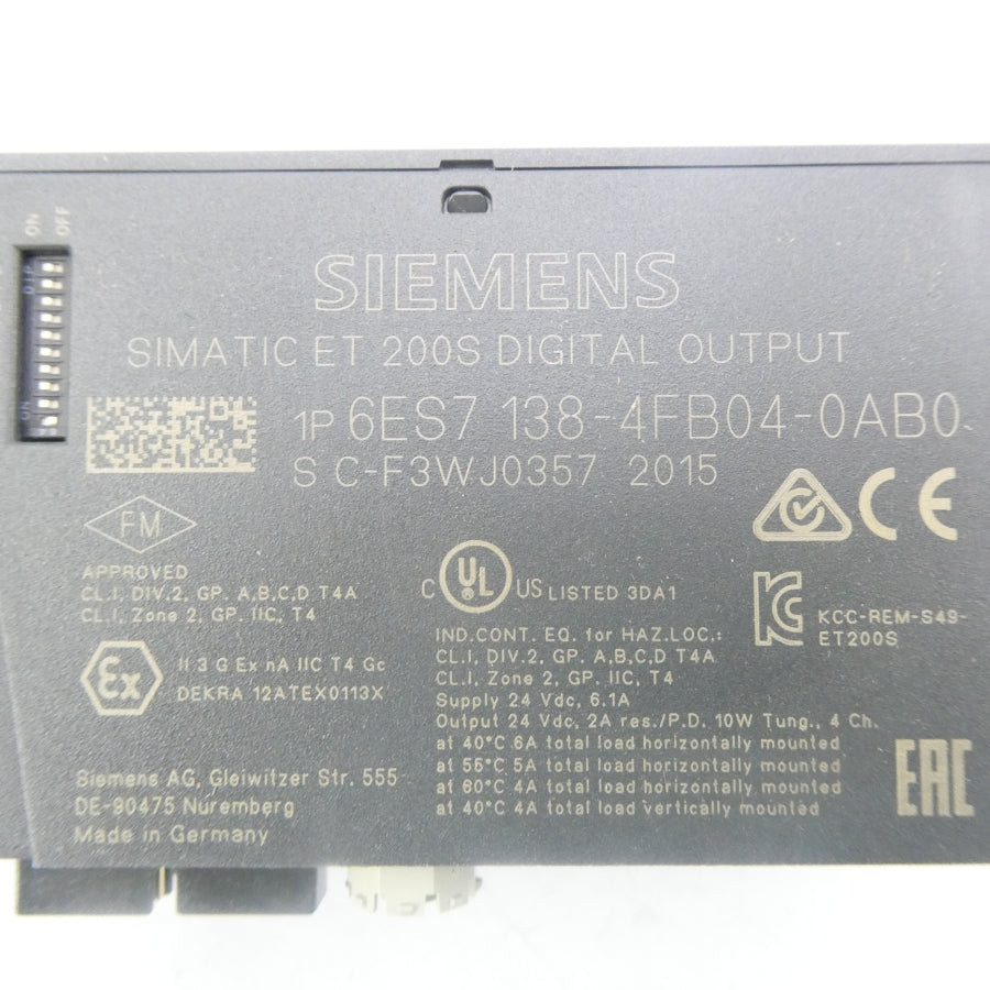 SIEMENS 6ES7138-4FB04-0AB0 24VDC 2A NSNP