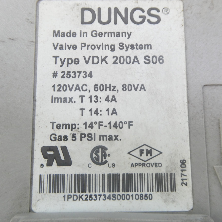 DUNGS VDK200AS06 120VAC 4A NSNP