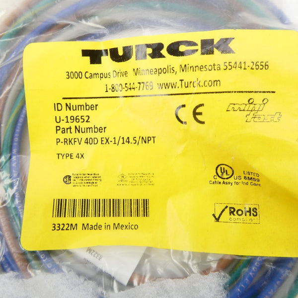 TURCK P-RKFV40DEX-1/14.5/NPT U-19652 NSMP
